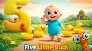 Five Little Ducks Went Out One Day 🦆🎶 | Fun Kids Song | Cute Duck Rhyme | Bubble Beeps