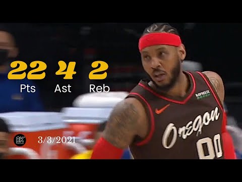 Carmelo Anthony 22 Pts, 4 Asts vs Warriors | FULL Highlights