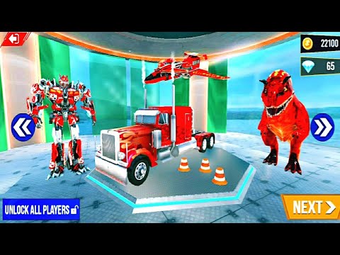 Red Optimus Prime Multiple Transformation Jet,Car and Robot–Police Truck Robot Game Gameplay#1