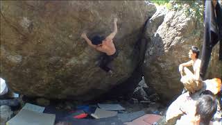 Video thumbnail of キングジョー, 三段 (7c+). 宮川 (Miyagawa)