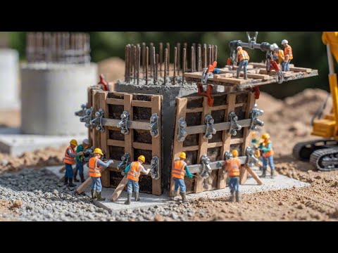 Mini Build Lego Bridge with Concrete | Satisfying Mini Construction