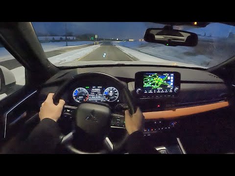 2022 Mitsubishi Outlander - POV Night Drive (Binaural Audio)