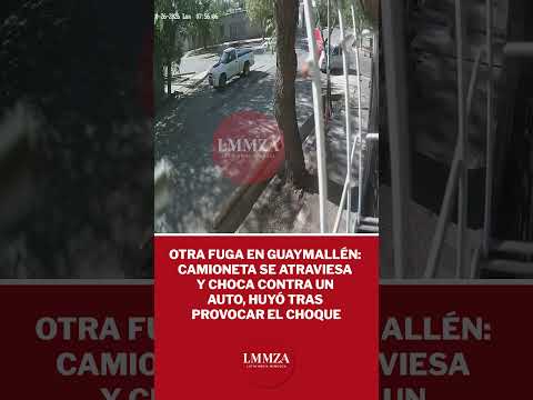 OTRA FUGA EN GUAYMALLÉN: CAMIONETA SE ATRAVIESA Y CHOCA CONTRA UN AUTO