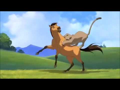 Spirit Stallion of the Cimarron Spirit vs Cougar with Music From The Lion King.