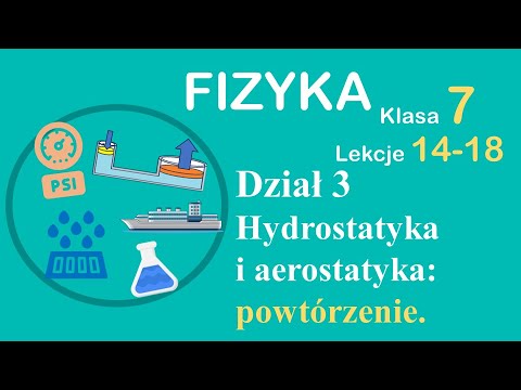 Fizyka Klasa 7 dział 3: hydrostatyka i aerostatyka - podsumowanie wiadomości.
