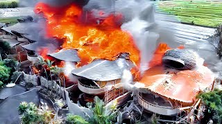 Fire at Ulaman Eco Luxury Resort Bali, Indonesia | 16 Villas Destroyed😱 (4K Hotel Tour & Vlog)