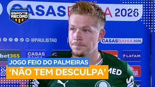 Bruno Fuchs é 'sincerão' após derrota do Palmeiras para o Botafogo-SP