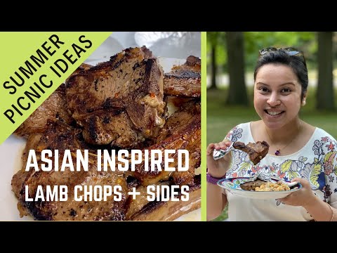 Crazy Delicious Asian Inspired Lamb Chops for Picnic with a Chickpea Salad & Summer Drink