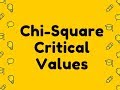 Chi-Square Critical Values Calculator Video