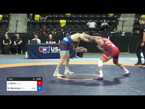 70 Kg Quarterfinal - Jordan Oliver, Sunkist Kids Wrestling Club Vs Michael Blockhus, Gopher Wrestl