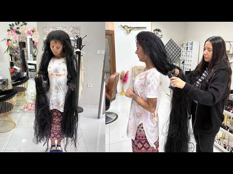 Homeless Woman with 2-Meter Hair!!! Amazing Transformation 😲