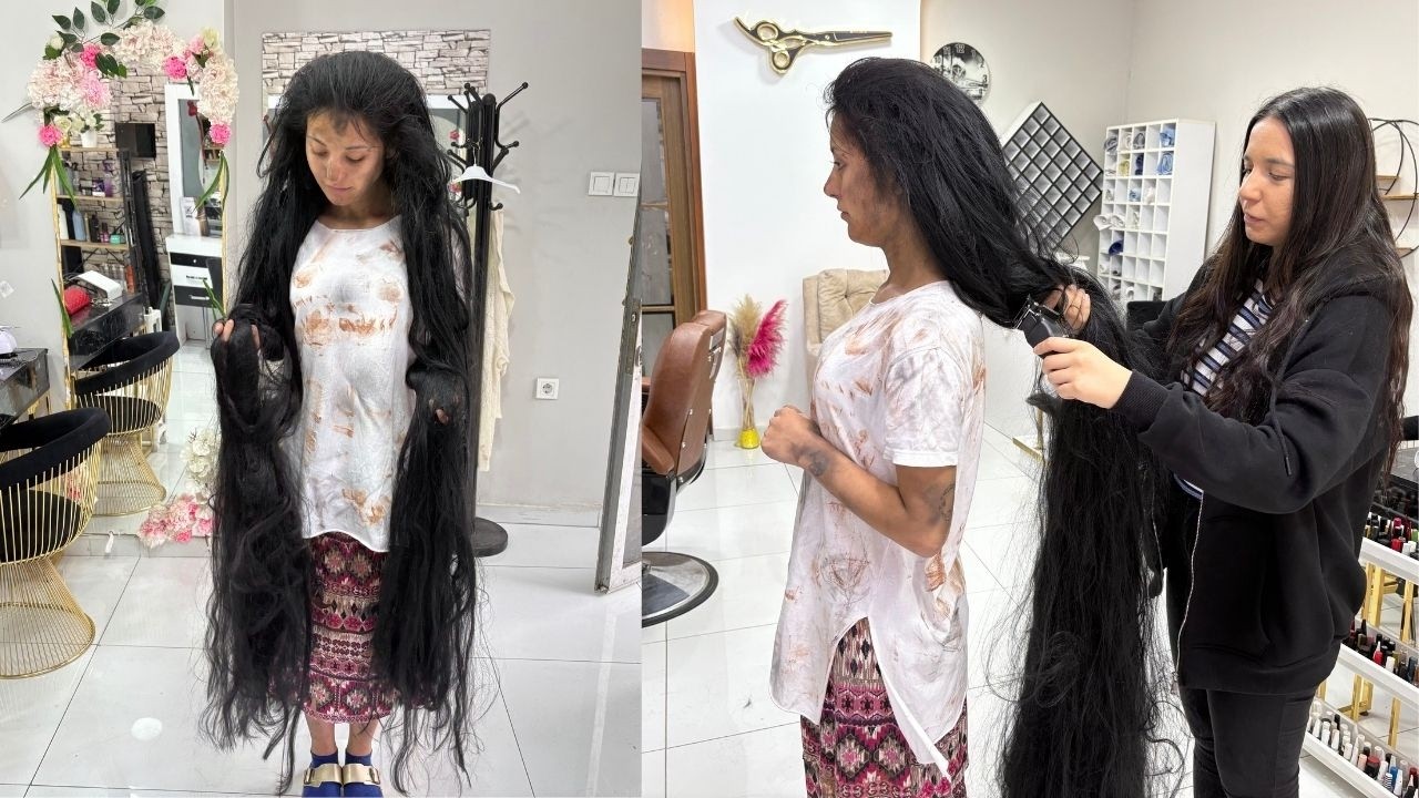 Homeless Woman with 2-Meter Hair!!! Amazing Transformation 😲