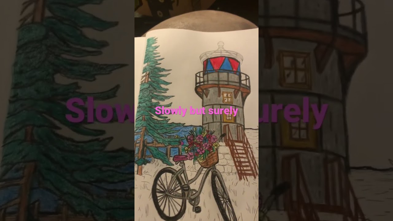 Lighthouse coloring #shorts progress @MbeanzColorwithMe