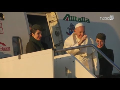 Papa Francesco in Cile e Perù, la partenza dall'aeroporto di Fiumicino