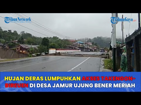 Hujan Deras Lumpuhkan Akses Takengon-Bireuen di Desa Jamur Ujung Bener Meriah