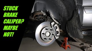 2007 Chevy Silverado stuck front brake!  Bad Caliper?  Maybe not!  How to diagnose it and fix it!