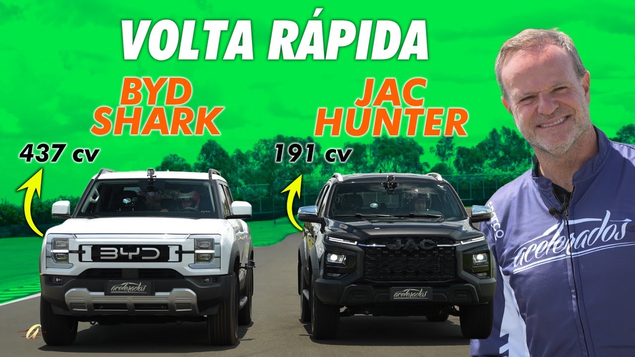 BYD SHARK E JAC HUNTER NA VOLTA RÁPIDA! Rubinho acelera as novas picapes chinesas na pista!