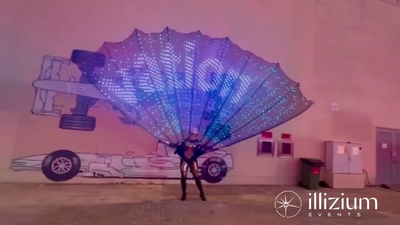 led peacock promo video for racing events uae dubai