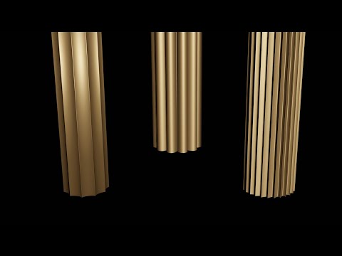 Blender 3.0 Procedural Generation of splines, scallop profile for column, and a spline handle viewer