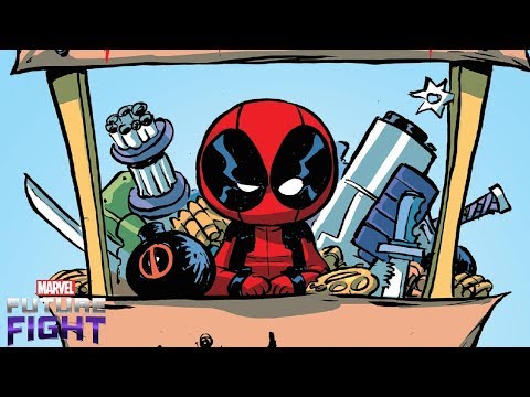 Marvel Future Fight Part 136 - Deadpool Potential Advancement 44.04%. Feeding Bios to Scarlet Witch