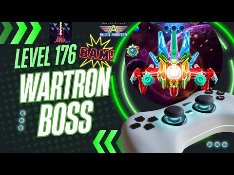 Galaxy Attack Alien Shooter Level 176 | BOSS 44 Wartron | ZAMBARIO GAMERS