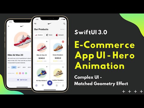 SwiftUI 3.0 E-Commerce App UI - Hero Animations - Curved Tab Bar - Complex UI - Xcode 13