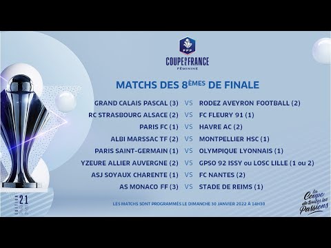 Le tirage complet des 8es de finale I Coupe de France Féminine 2021-2022