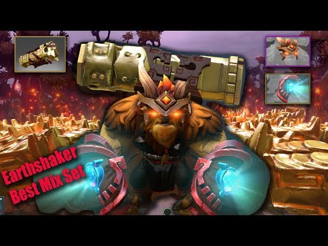 Dota 2 Plus Earthshaker Epic Mix Set Golden Gravelmaw-Tectonic Implications-Bracers of the Cavern