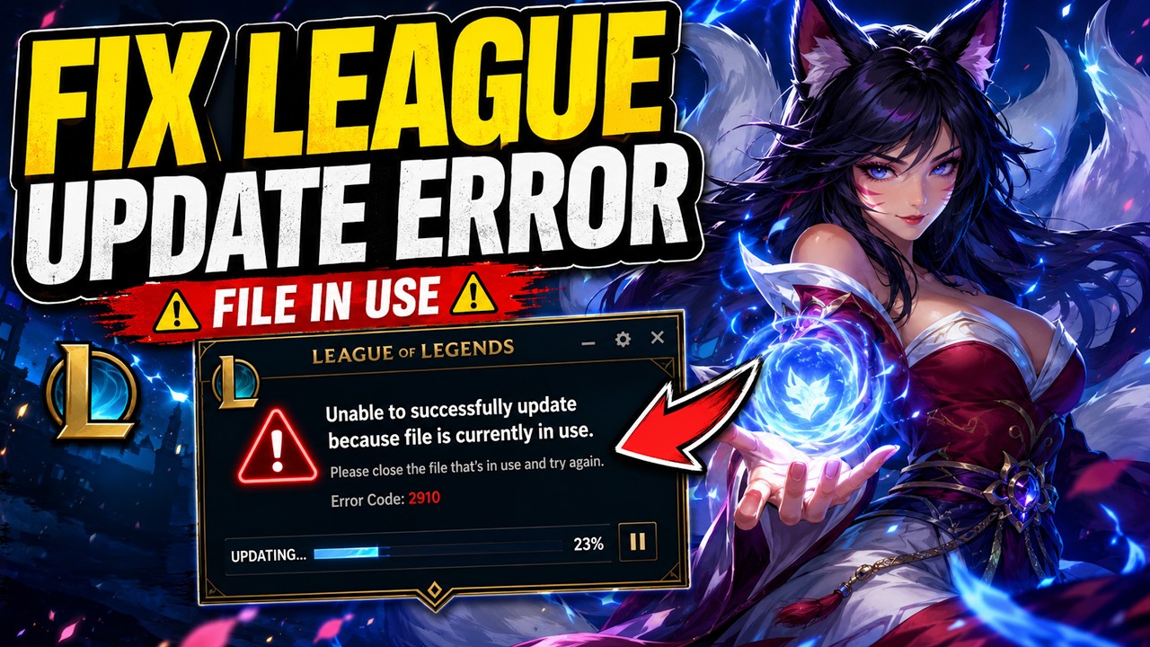 Fix League of Legends "Unable to Update Because a File Is Currently in Use"🎮🔥