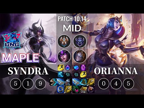 LNG Maple Syndra vs Orianna Mid - KR Patch 10.14