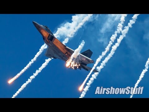 F-22 Raptor with FLARES! - Cleveland National Airshow 2023