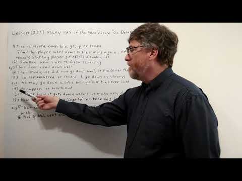 Tutor Nick P Lesson (237) Part 3 -Many Uses of the Verb Phrase "Go Down "