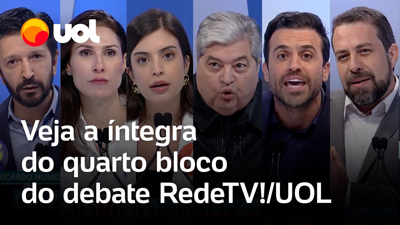 Debate na RedeTV/UOL: veja a íntegra do 4º bloco e as considerações finais dos candidatos