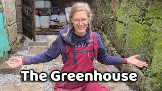 Turning a derelict building into a greenhouse on our homestead