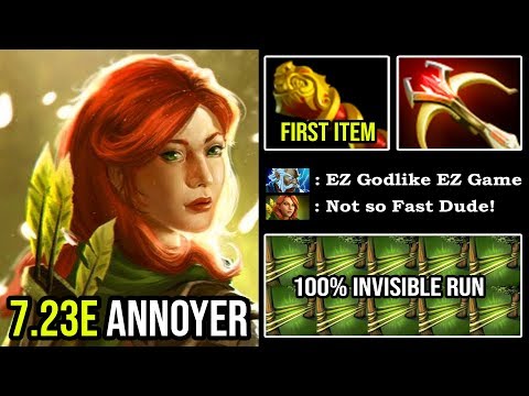 WORLD MOST ANNOYING WINDRANGER 100% Invisible Run First ITEM MKB Deleted Godlike Zeus 7.23F DotA 2