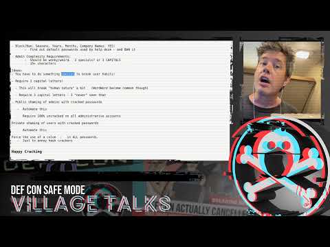 DEF CON Safe Mode: Password Village - Minga - Result of Longer Passwords in Real World Application