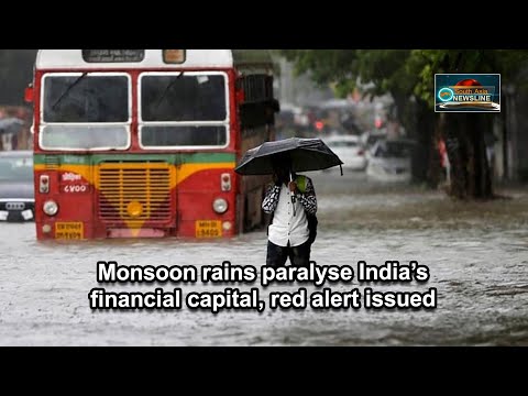 Monsoon rains paralyse India’s financial capital, red alert issued