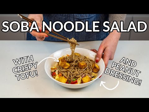 Tofu & Soba Noodle Salad with Peanut Dressing (VEGAN Recipe for Summer!)