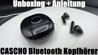 CASCHO Bluetooth Kopfhörer In Ear, Kopfhörer Kabellos Bluetooth 5.3, 37Std Unboxing und Anleitung