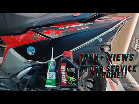 TVS Ntorq 125 | Oil and Gear Oil change at home | Motul 10W-50 5100 | Ntorq Service at home