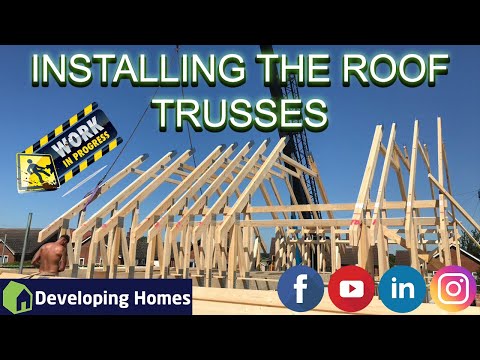 SITE UPDATE AS WE INSTALL THE ATTIC ROOF TRUSSES - WE HAVE GREAT WEATHER FOR IT ALSO