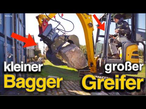 Mein neuer Greifer! 400kg Steine setzen und Brennholz machen