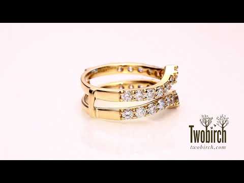 0.74 Ct. Graduated Shared Prong Contour Ring Guard - TwoBirch TB-GUARD-0054-WG-J