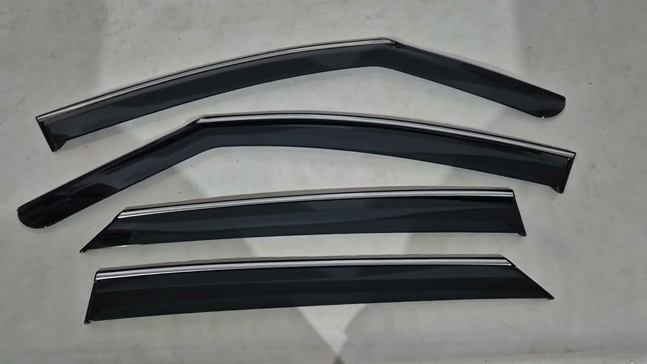 Ветровики с хромированным молдингом Niken Luxury (4 шт) Video 1