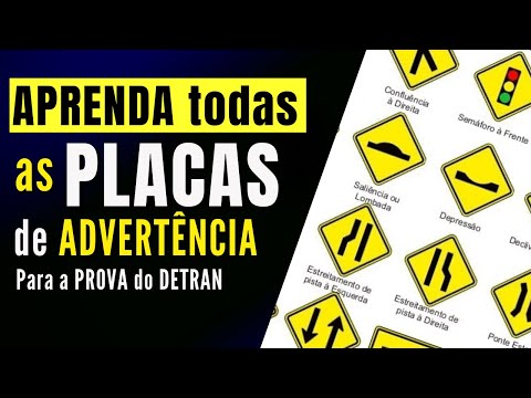 Traffic signs. Warning signs. How to memorize traffic signs. DETRAN 2023 questions.