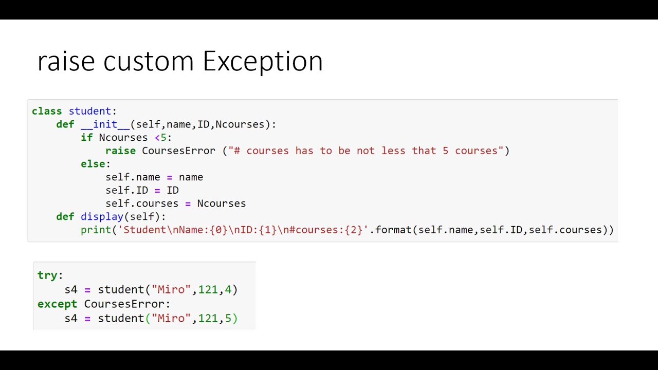Exceptions - Custom | Learning OOP using Python 🐍