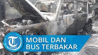 Imbas Aksi di Gedung DPR Kemarin: Ini Kondisi Bus dan Mobil Rubicon Yang Terbakar