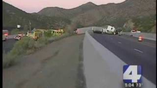 preview picture of video 'Tanker truck accident causes major I-40 backup'