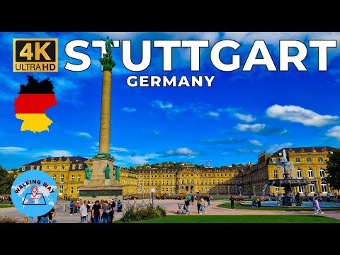 Stuttgart, Germany Walking Tour - 4K 60fps with Captions