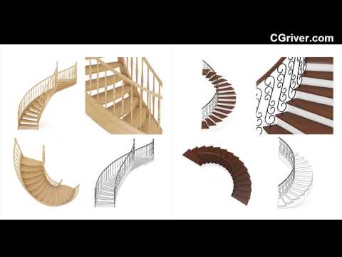 CGAxis 3D Model Vol. 42 - Photo-Realistic 3D Stairs and Rendering Scene - CGriver.com